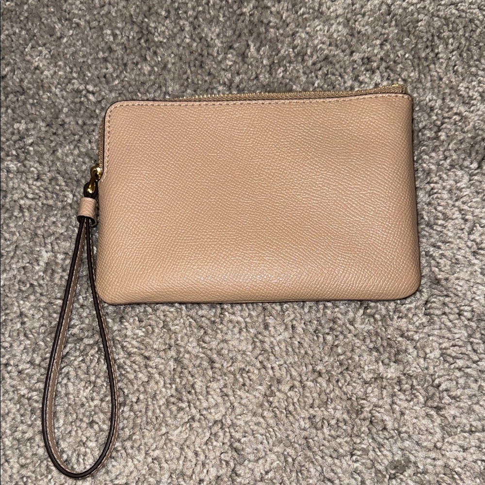Coach Beige Wristlet with Gold Accents - Picture 5 of 5